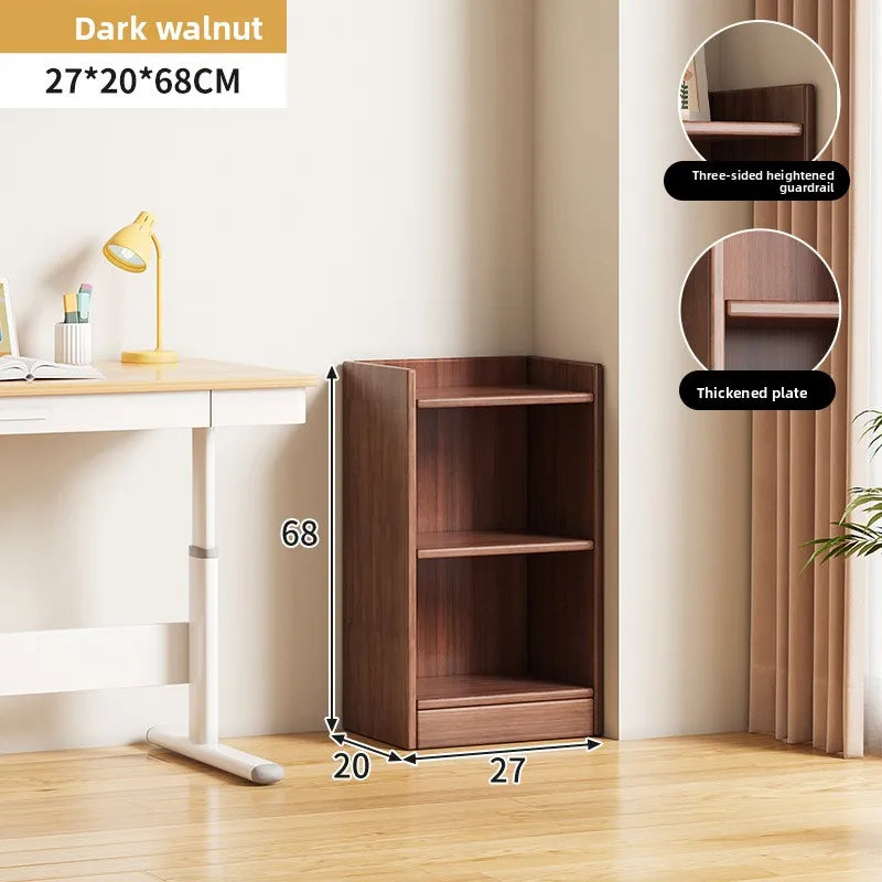 Narrow Bookshelf Modern Simple Small Floor-to-wall Multi-layer Storage Rack Corner Cabinet Narrow Locker