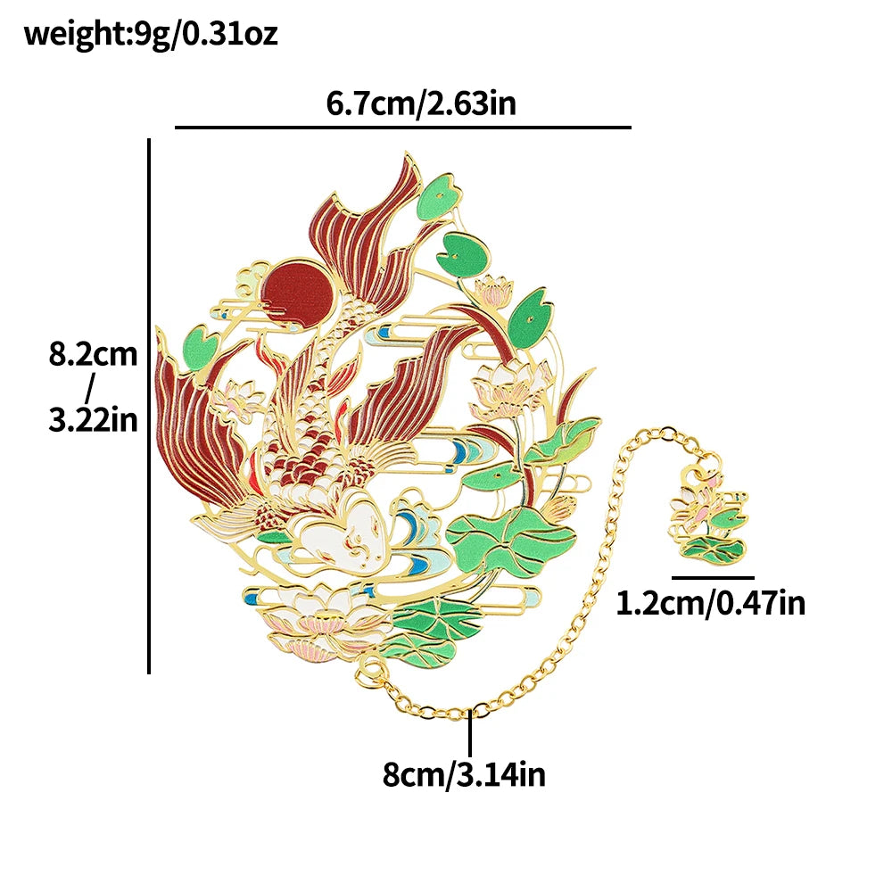 1pc Hollow Metal Bookmarks Chinese Divine Beasts Gift Boxed Reading Markers for Book Lovers Girls Book Accessories Gifts