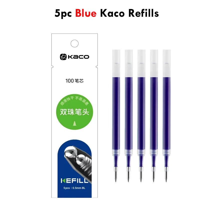 KACO Kawaii Rotate Gel Pen канцелярия 0.5MM Black Ink Fluent Writing Canetas High Capacity Boligrafo School Office Stationery