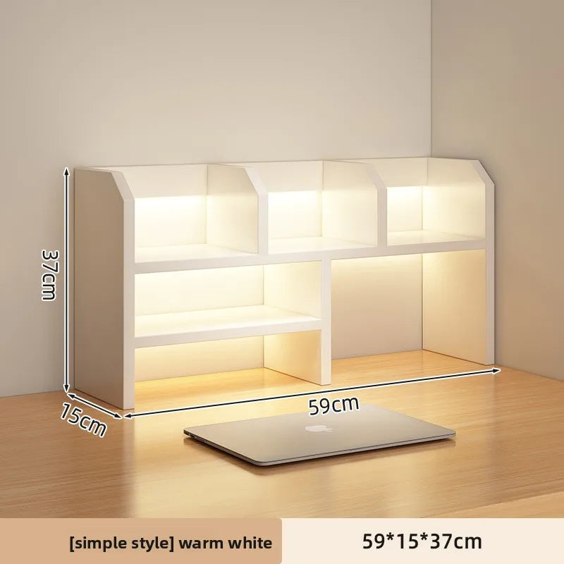 New Model Desktop Bookshelf Shelf Bedroom Office Table Small Multi-layer Shelf Living Room Desk Storage Simple Bookcase Factory