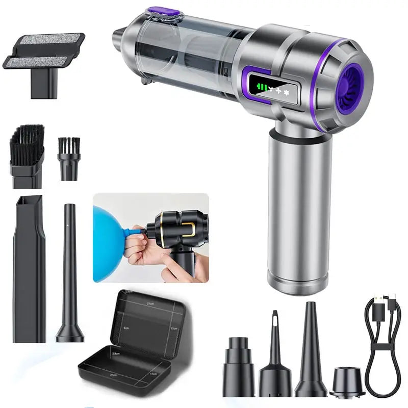 Storm vacuum cleaner, Car vacuum cleaner, 80000 RPM, pump vacuum cleaner inflatable 2 in 1, for sofa, desk, Car