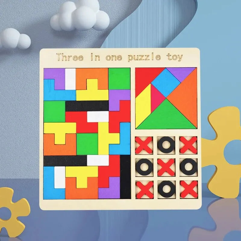 3 In 1 Wooden Puzzles Color Cognitive Sorting Mathematical Calculation Intelligence Puzzle Jigsaw Board For Kids