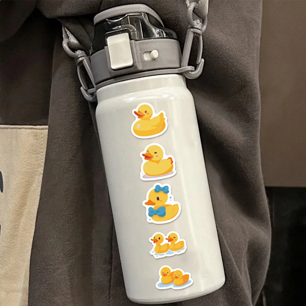 500PCS Ten Different Patterns of Yellow Duck Roll Stickers Graffiti Handbooks DIY Luggage Notebook Waterproof Stickers
