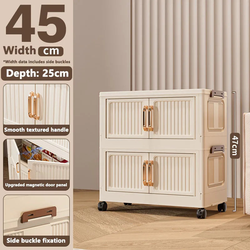 Thickened MultiFunctional Storage Cabinet with Double Doors for Home Living Room Multiple Layers Room Organizer for Miscellaneou