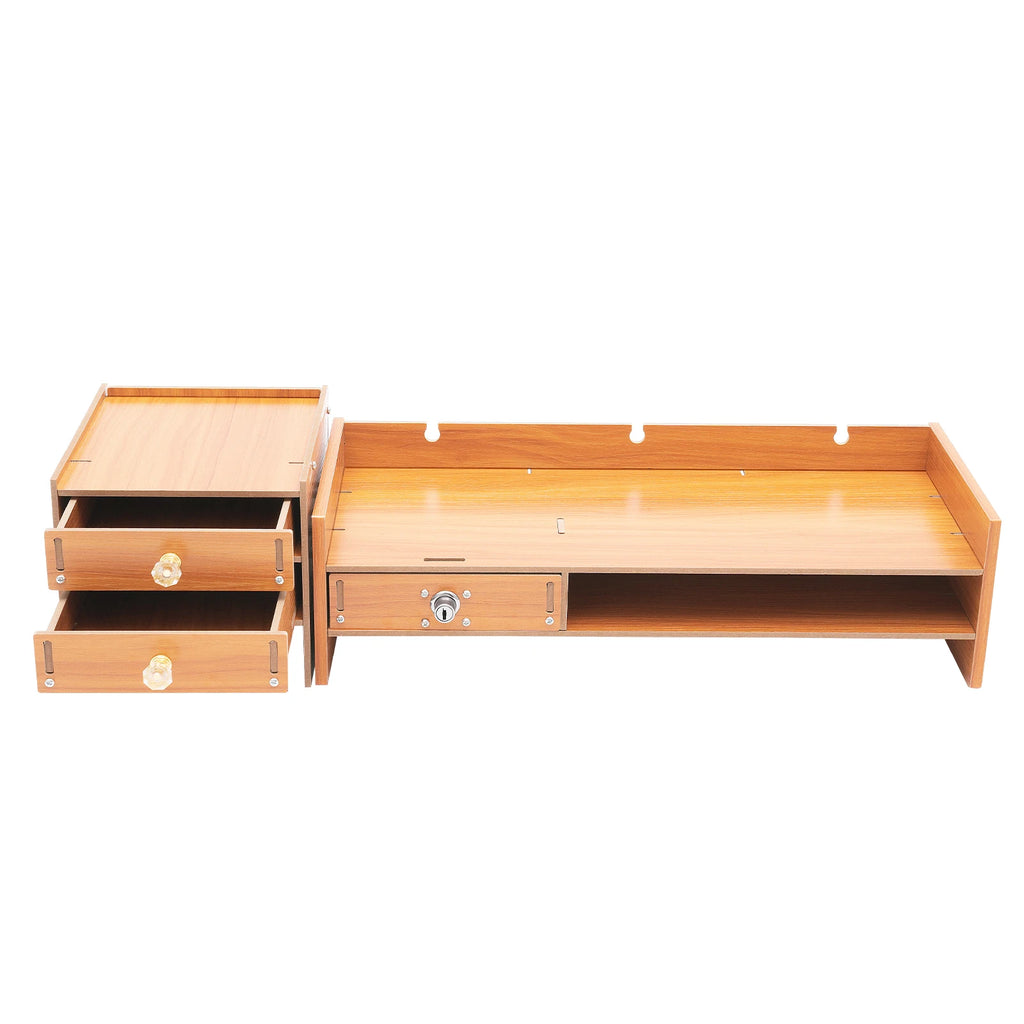 3 Drawers Computer Monitor Stand Office Organizer Computer Rack  Living Room Cabinet Chest of Drawers