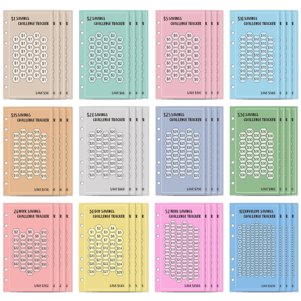 100 Envelopes Eave Money, 52 Weeks Save Challenge, 30 Days Save, Euros USD Cash Envelopes Budget Planner Easy To Save