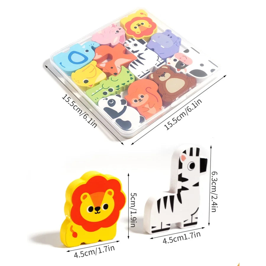 Montessori Toy Wooden jigsaw Puzzle Creative 3D Puzzle for Children's Intelligence Development Ealy Educational Toy For Children