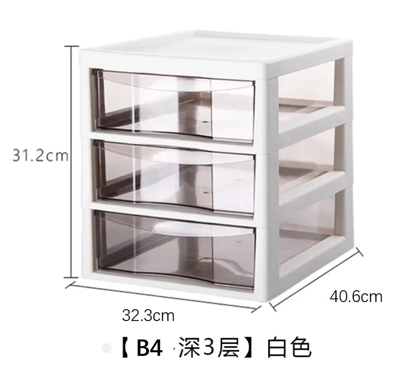 Modern File Cabinet with Clear Drawers,Multi-Layer Mobile Storage Unit for Office Home,Stackable Plastic Organizer for Documents
