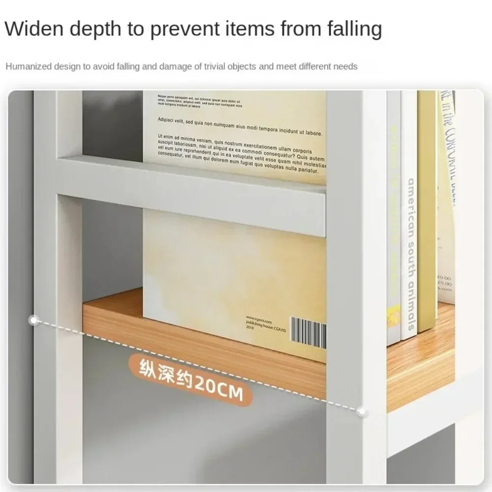 y Bookcase With Grid Bookshelf Student Computer Desk Table Hole Board Table Wooden Shelves Desktop Multi-layer Wrought Iron Shel