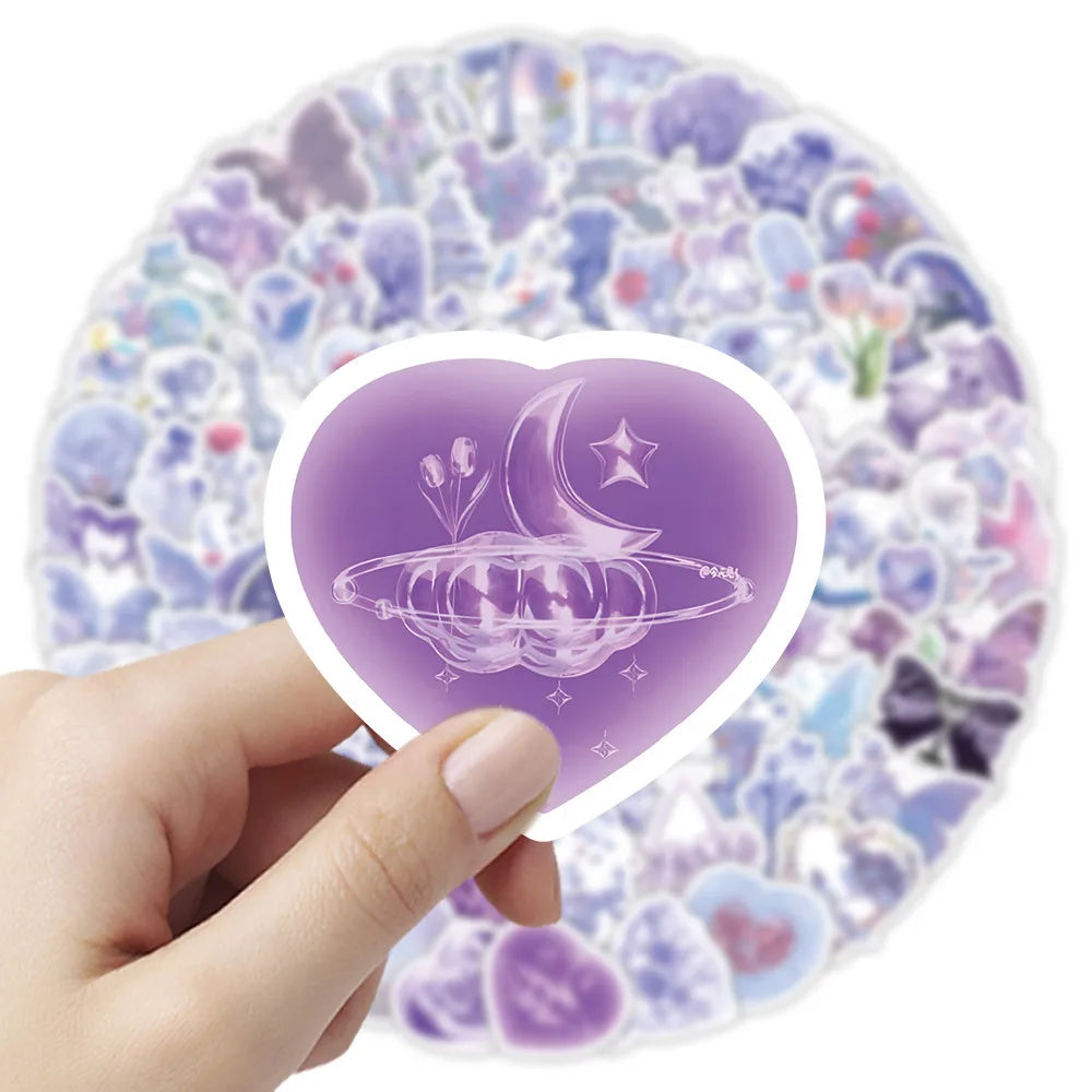 103 Pcs Glittery Shimmery Purple Stickers - Sparkling Decorative Decals for Notebook & DIY Craft Embellishment AnimeWorlds Store