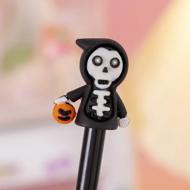 1-6-36 Pieces Stationery Cute Cartoon Halloween Pumpkin Cushaw Gel Pen Creative