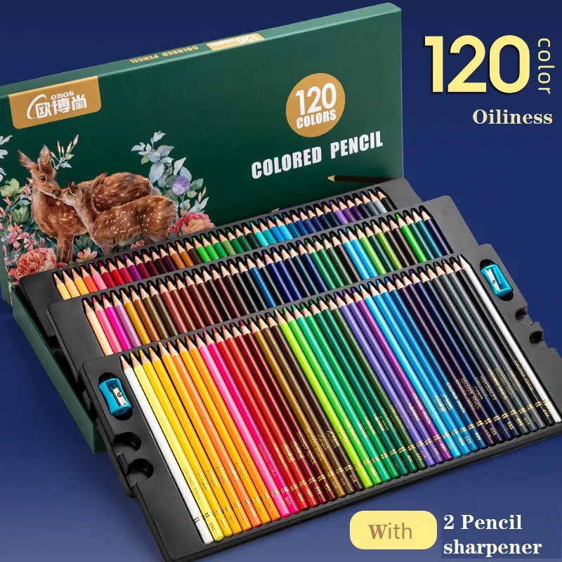 Drawing Colored Pencils Professional Set of 48/72/120/150/200, Water soluble/Oilbase Art Supplies for Coloring Blending Layering