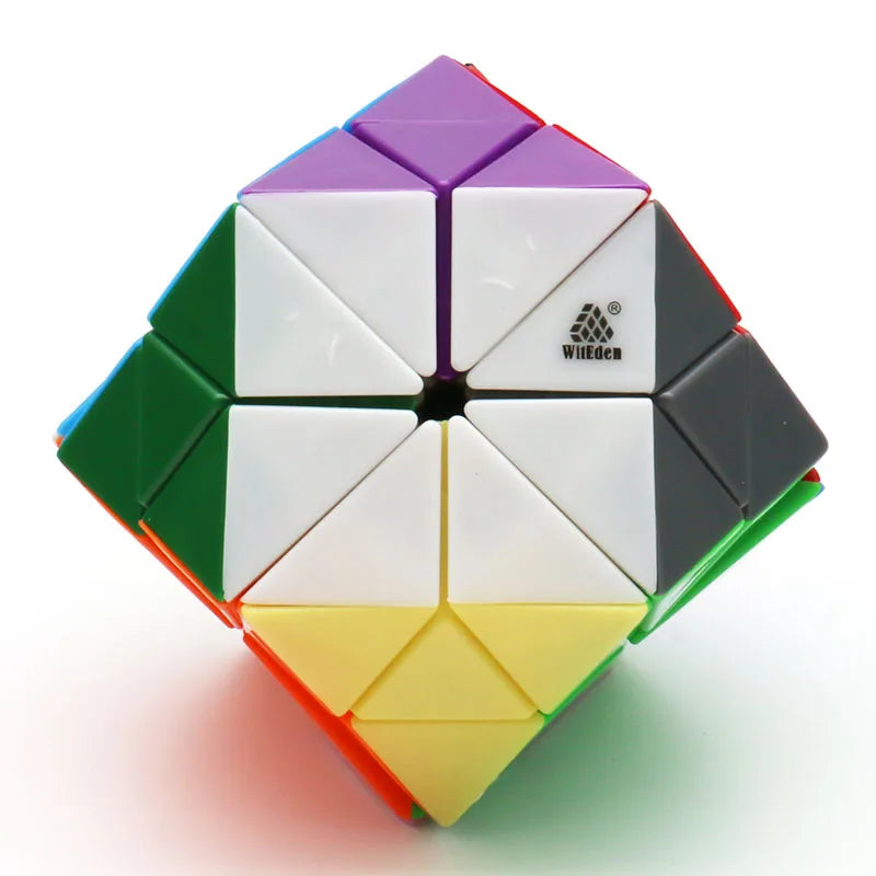 WitEden Rainbow Plus Cube 2x2x2 Twisty Puzzle Stickerless Black Original Plastic Ice Orange Collection Magic Toy Brain Teaser