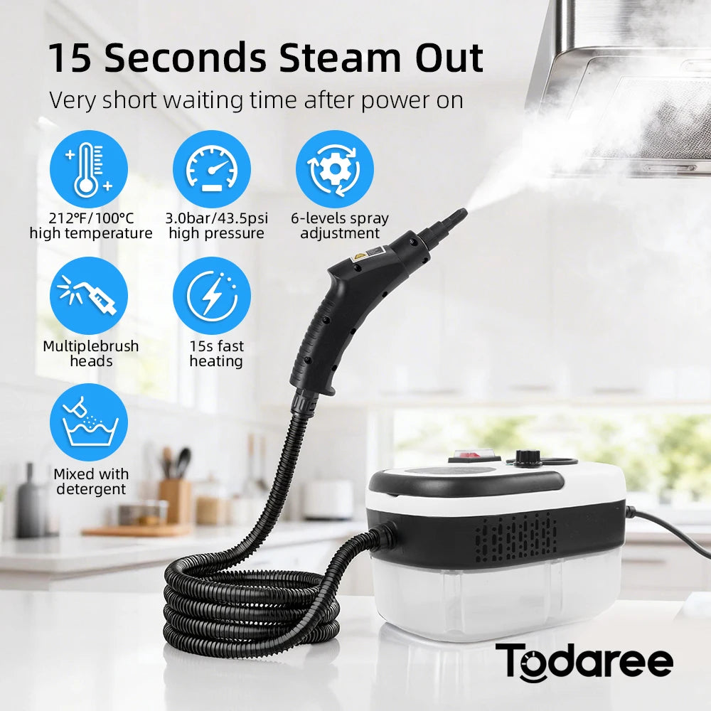 2500W Multi Function Steam Cleaners High Temperature Pressure Handhold Steam Cleaners Easy Clean Household Tool Kitchen Clean