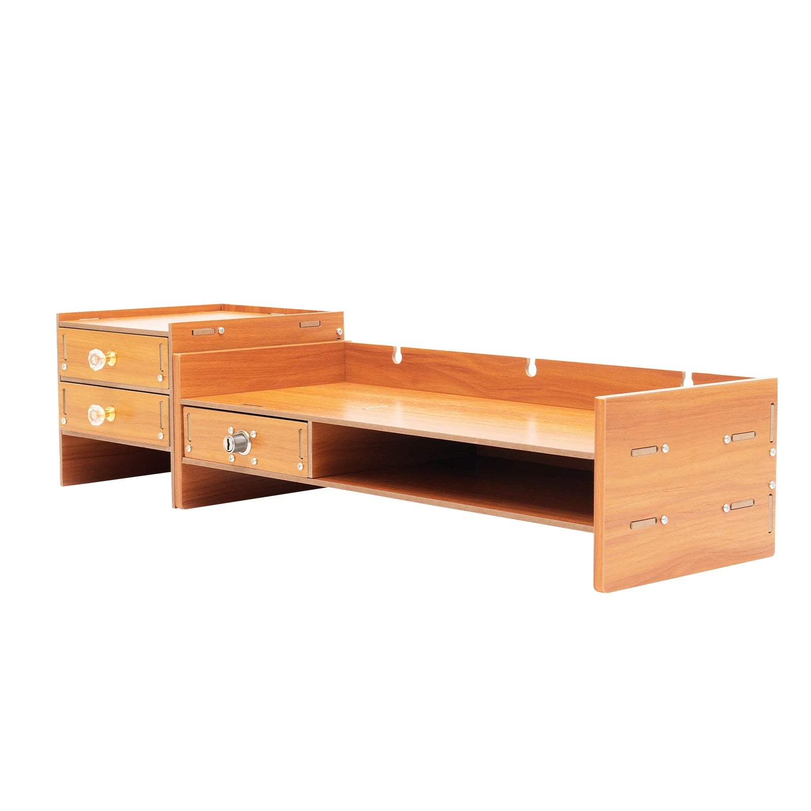 3 Drawers Computer Monitor Stand Office Organizer Computer Rack  Living Room Cabinet Chest of Drawers