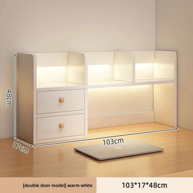 Firm Desktop bookshelf shelf bedroom office table small multi-layer shelf living room desk storage simple bookcase