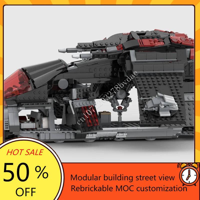 1395PCSThe Dark Falcon LAATi Space War Military MOC SpaceShip Battle Model Custom Puzzle ArchitectureDIY Assembly Model Toy Gift