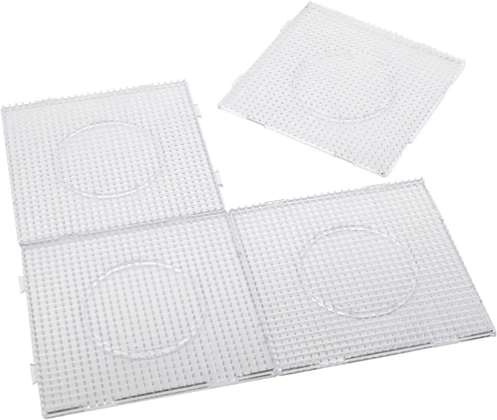 4PCS 5mm Fuse Beads Boards, Large Clear Pegboards Kits, with Gift Roning Paper, Perler Hama Beads Template Tool Diy Toy
