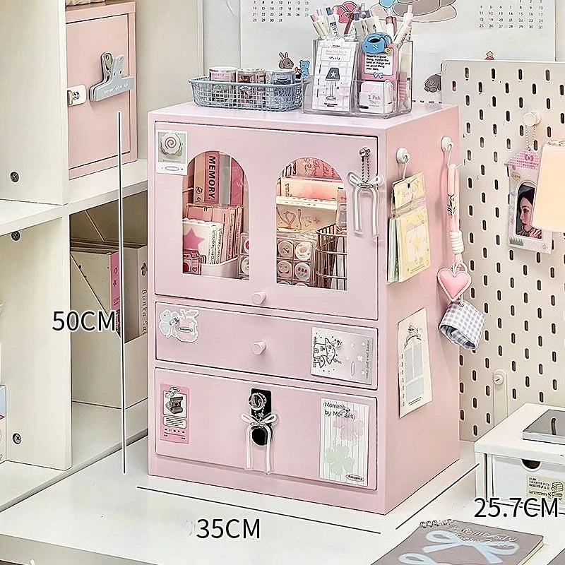 Desktop Cabinet Desk Drawer Style Cotton Doll Doll Millet Layered Iron Storage Cabinet