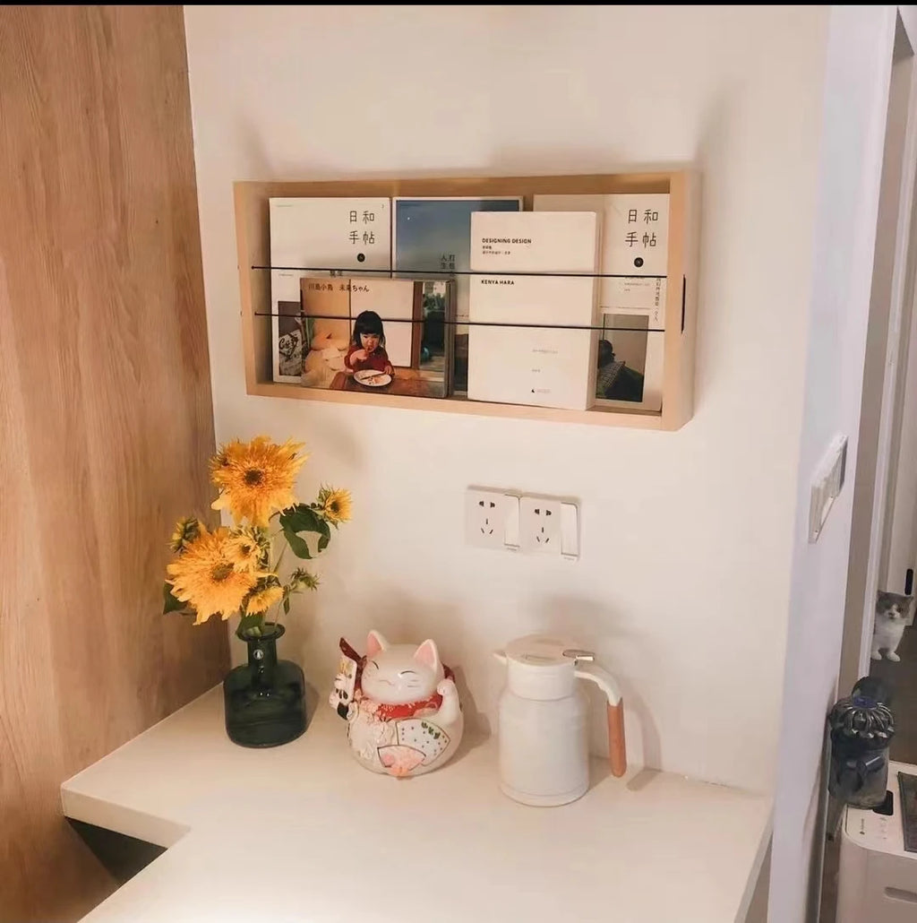 Magazine Racks Wooden Wall Shelves Storage Display Corner Bookcase Sideboards Bookends Libreria Scaffale Minimalist Furniture