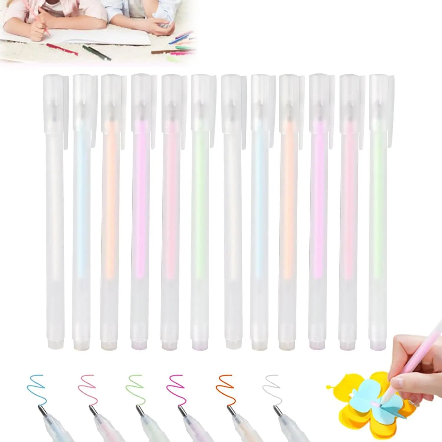 12PCS Quick Drying Color Spot Glue Pen,Quick Dry Scrapbook Glue Pen for Crafting,Suitable for Scrapbooking