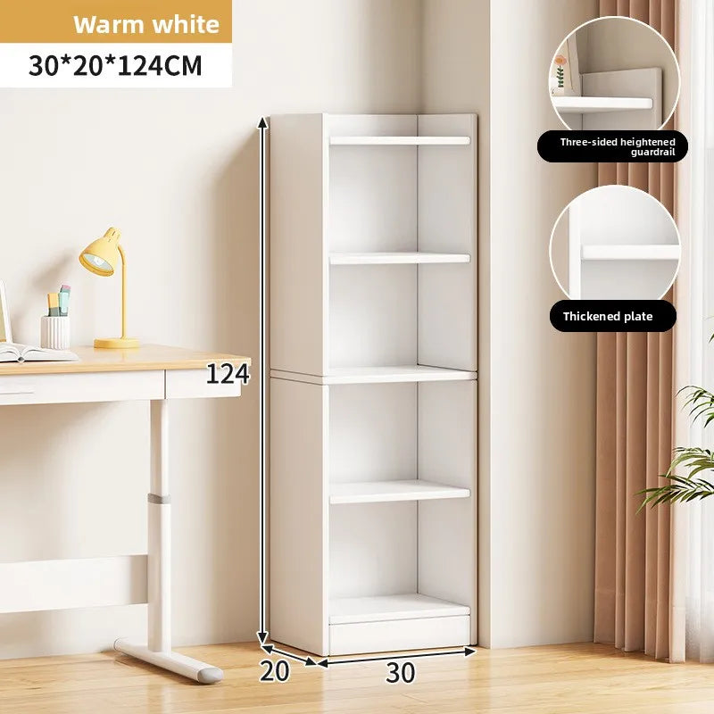 Narrow Bookshelf Modern Simple Small Floor-to-wall Multi-layer Storage Rack Corner Cabinet Narrow Locker
