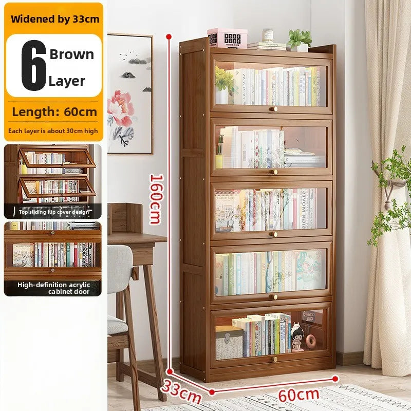 Firm Household Simple Bookshelf Shelf Floor-to-ceiling Children's Study Bookcase Wall Storage Cabinet