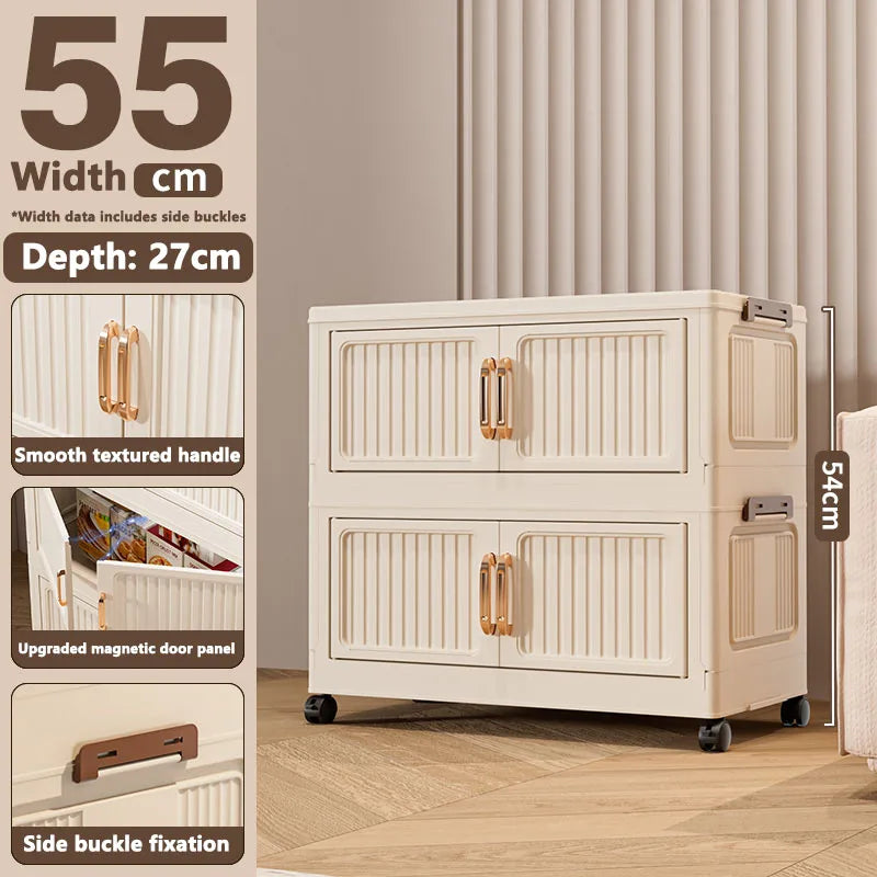 Thickened MultiFunctional Storage Cabinet with Double Doors for Home Living Room Multiple Layers Room Organizer for Miscellaneou