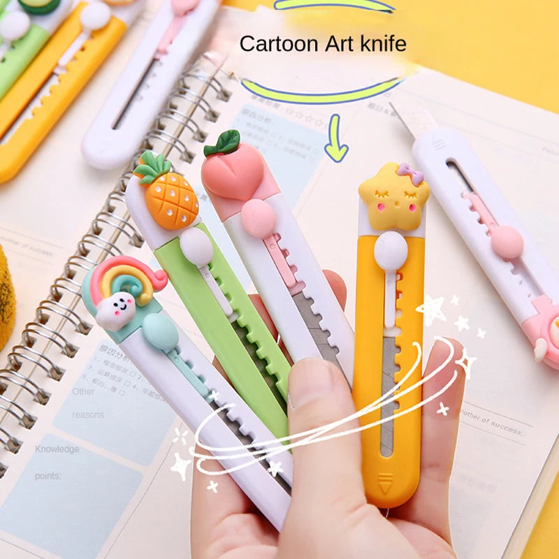 Mini Cute Art Knife Portable Parcel Unpacking Knife Office Paper Cutting Hand Knife Student Stationery Supplies