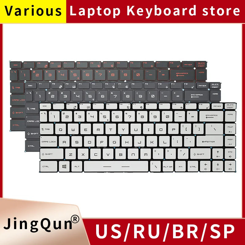 US Russian Laptop Keyboard With Backlight For Msi GF65 GF63 PS63 PS42 8RD/E MS-16R2 MS-16R3 MS-16Q4 MS-16W1 GS65 Stealth 8RE/F