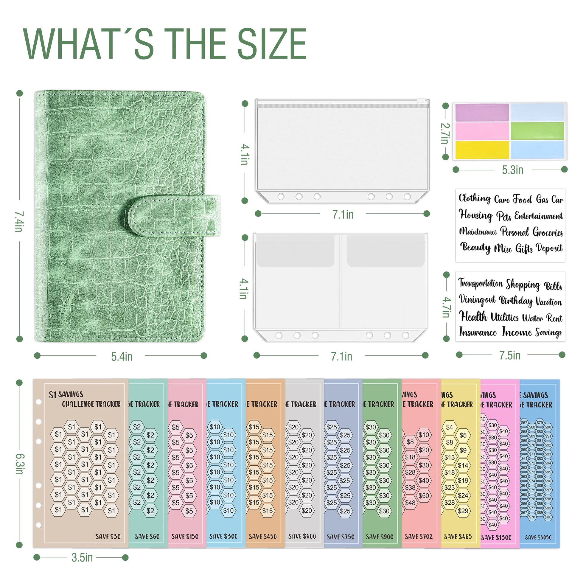 100 Envelopes Eave Money, 52 Weeks Save Challenge, 30 Days Save, Euros USD Cash Envelopes Budget Planner Easy To Save