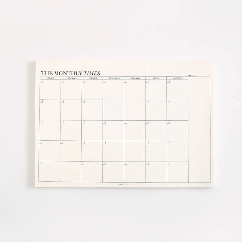 Weekly Planner Monthly Undated Agenda A5 Notebook Schedules Study Planner Korean Stationery Office School Supplies