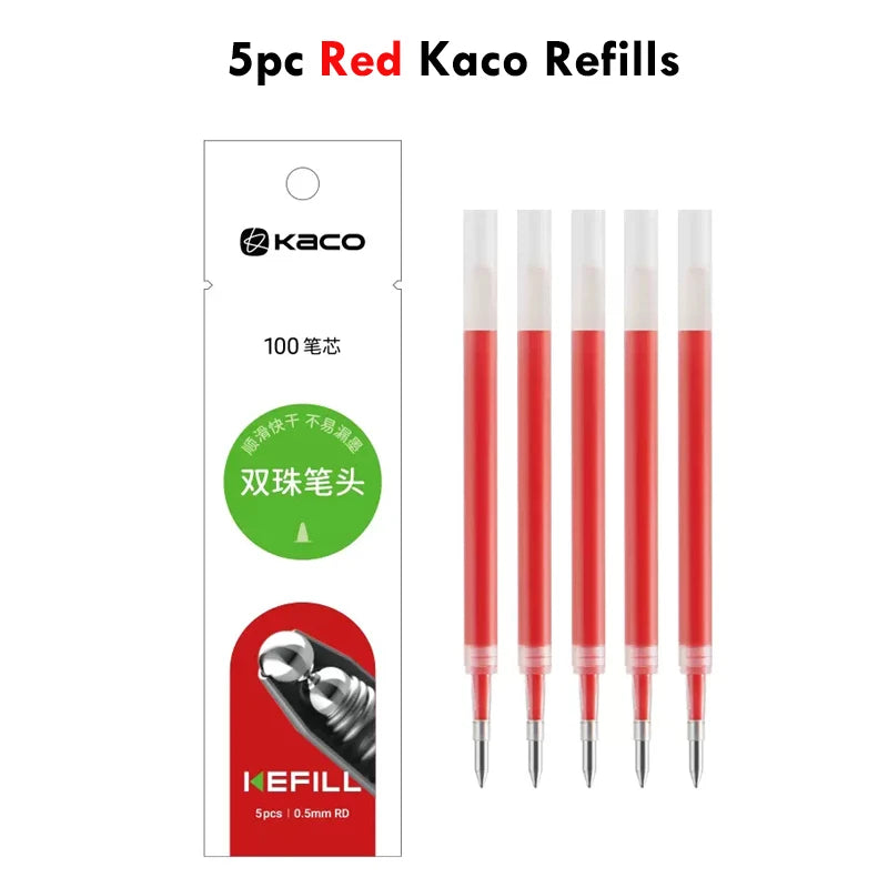 KACO Kawaii Rotate Gel Pen канцелярия 0.5MM Black Ink Fluent Writing Canetas High Capacity Boligrafo School Office Stationery