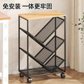 Bookshelf Floor-to-ceiling shelf Movable with wheels Simple storage bookcase next to student classroom desk