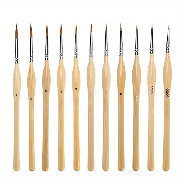 Miniature Paint Brushes Set - Premium Goat Hair Dry Brushes for Model Painting, Domed Drybrush Kit for Scale Models & Miniatures