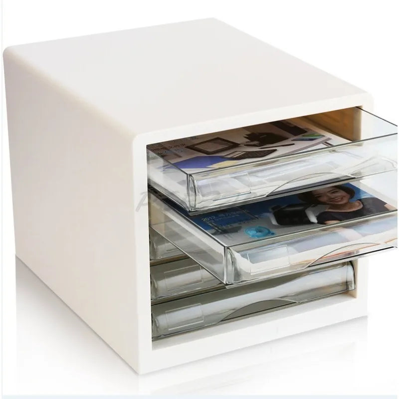 White Five Layer Filing Cabinet for Office and Home Use, Convenient and Tidy for Organization and Storage