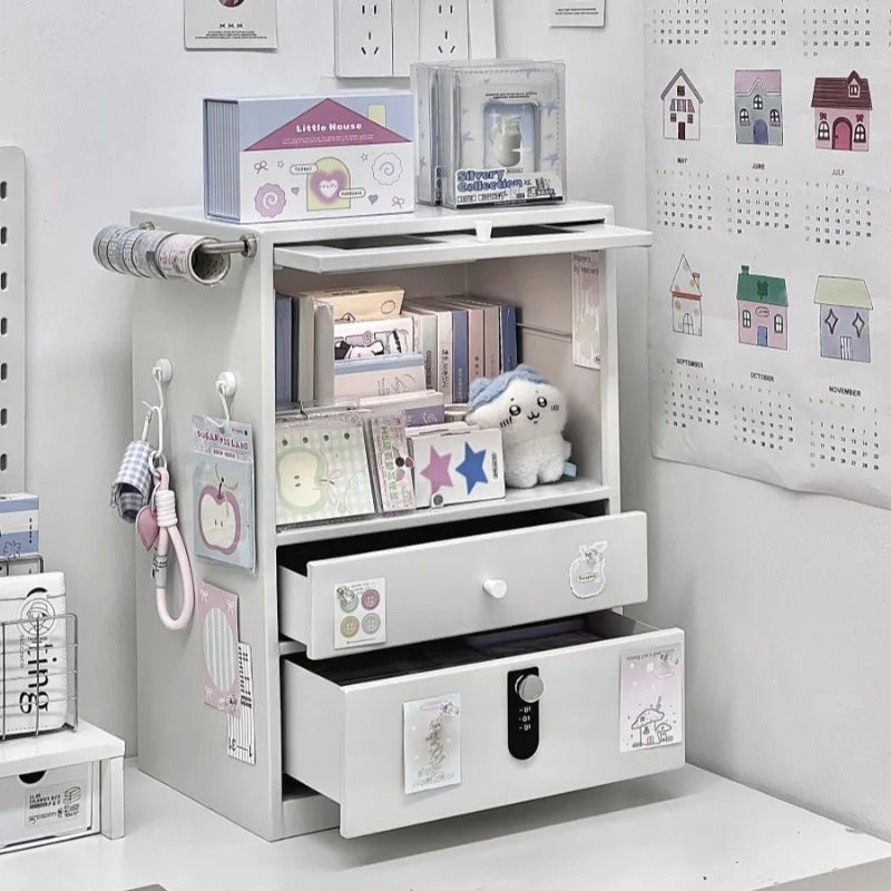 Desktop Cabinet Desk Drawer Style Cotton Doll Doll Millet Layered Iron Storage Cabinet