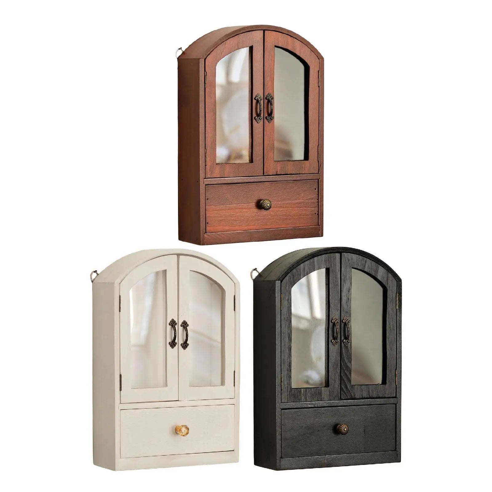 Desktop Storage Cabinet Wall Mount Cosmetic Holder Practical Sundries Organizer Display Shelf for Office Bedroom Home Countertop