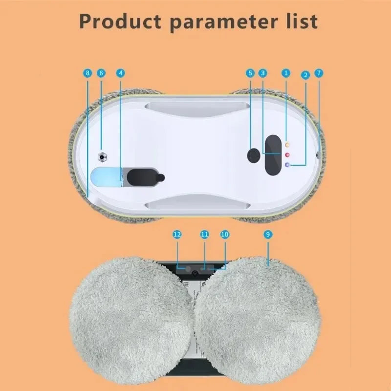 DIVEDEER HCR-09 Automatic Spray Home Ultra-thin Remote Control Window Cleaning Robot Low Noise Window Cleaning Machine