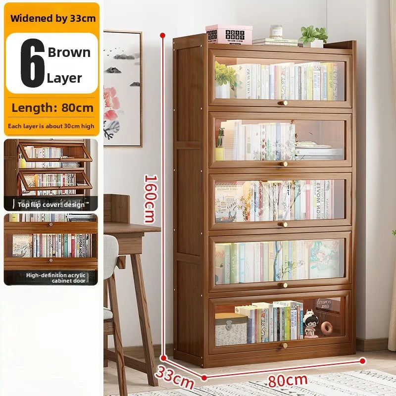 Firm Household Simple Bookshelf Shelf Floor-to-ceiling Children's Study Bookcase Wall Storage Cabinet