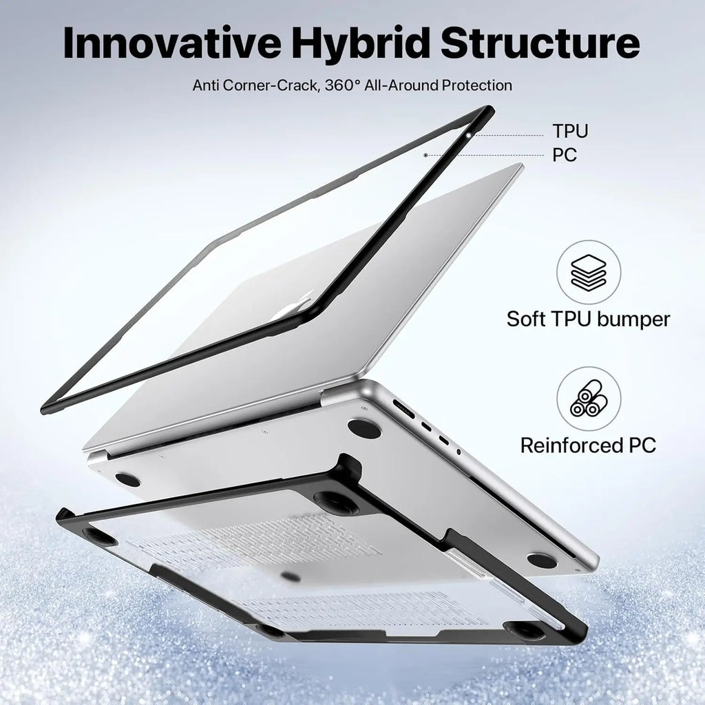 TPU Bumper Case Compatible With MacBook Pro 14 16 inch Case M4 M3 M2 M1 Pro/Max,  Anti-Cracking Case For MacBook Air 13 15''