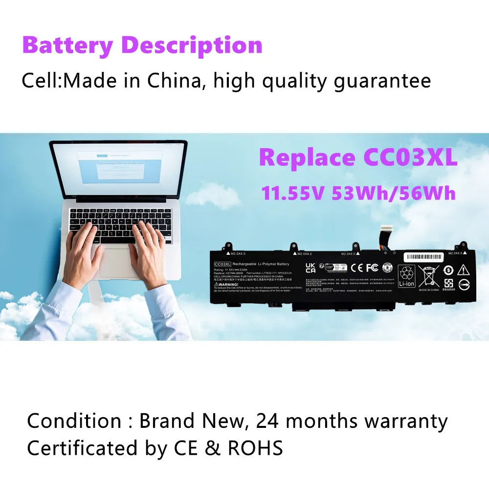 CC03XL Battery For HP EliteBook 830 835 840 845 850 855 G7 G8 ZBook Firefly 14 15 G7/G8 Series HSTNN-IB9F HSTNN-UB8W HSTNN-LB8Q