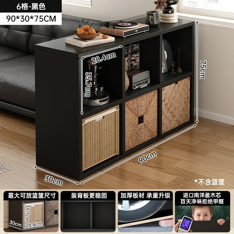 Kalek lattice cabinet free combination bookshelf floor shelf household living room wall low cabinet bookcase eight cabinets