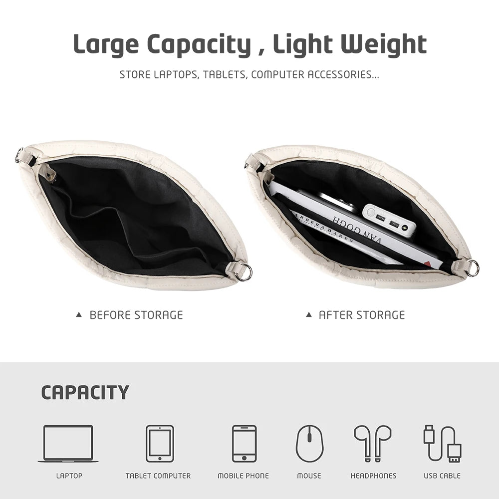 14 16 inch Laptop Shoulder Sleeve Bag for Girl Cute Laptop Case for Macbook Pro/Air,Lenovo Lightweight Quilted Notebook Bag