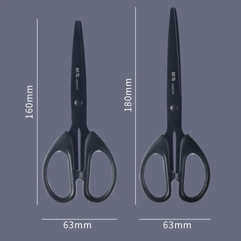 M&G Black Blade Scissors 160/180mm Rust-Proof Sharp for Student Paper Cutting Tailor Household & Office Supplies