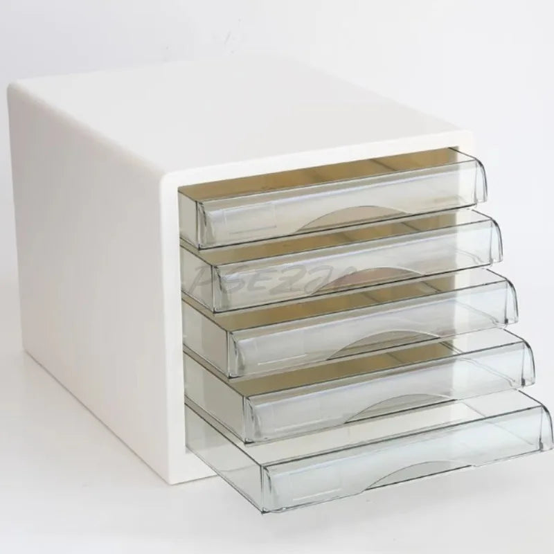 White Five Layer Filing Cabinet for Office and Home Use, Convenient and Tidy for Organization and Storage