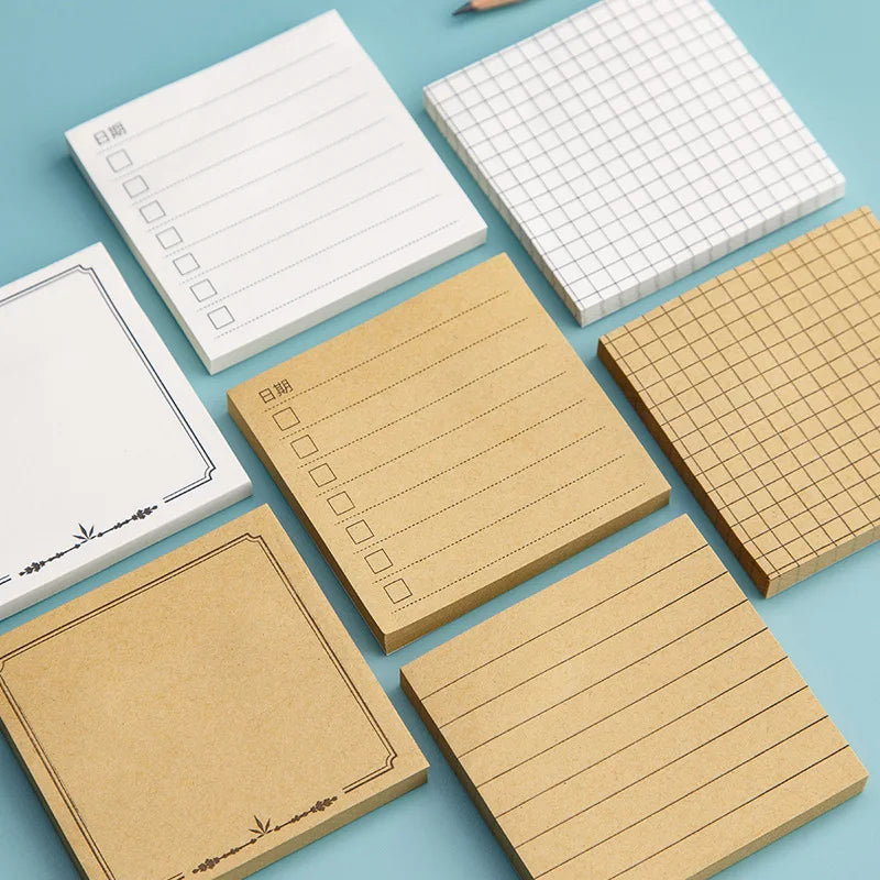 Various Specifications Optional Kraft Paper Post-it Grid Message Book Note Book 80 Pages