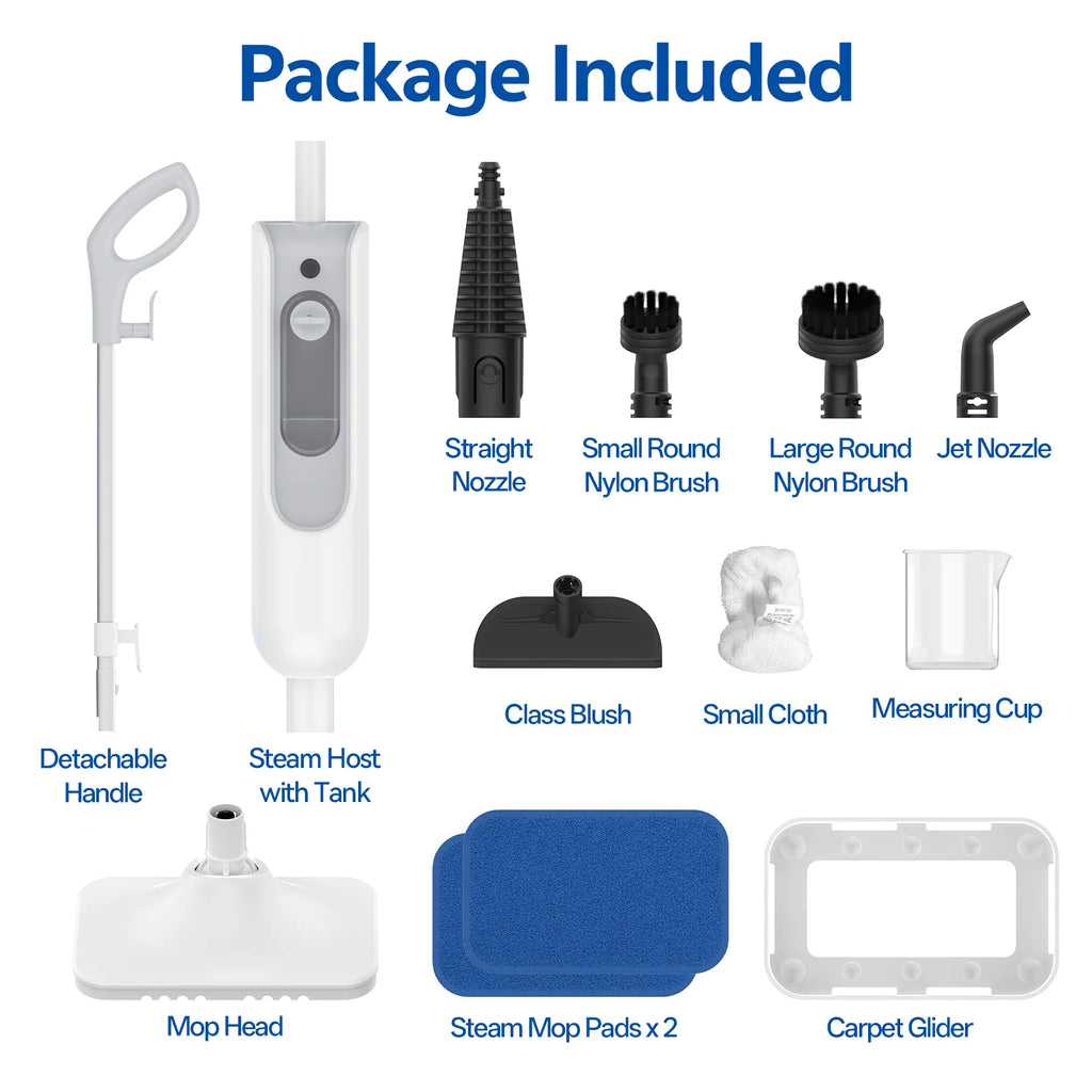 INSE F2 Steam Mop Powerful 12-in-1 Handheld Scrubbing Steam Cleaner High Temperature Detachable Steam Mop for Hardwood Carpet