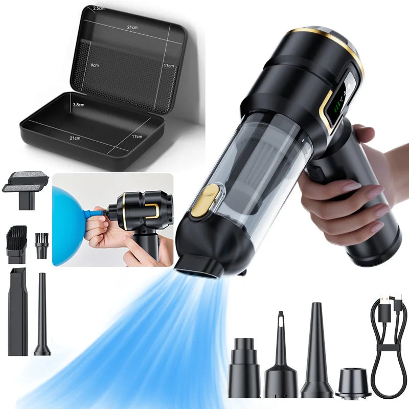 Storm vacuum cleaner, Car vacuum cleaner, 80000 RPM, pump vacuum cleaner inflatable 2 in 1, for sofa, desk, Car
