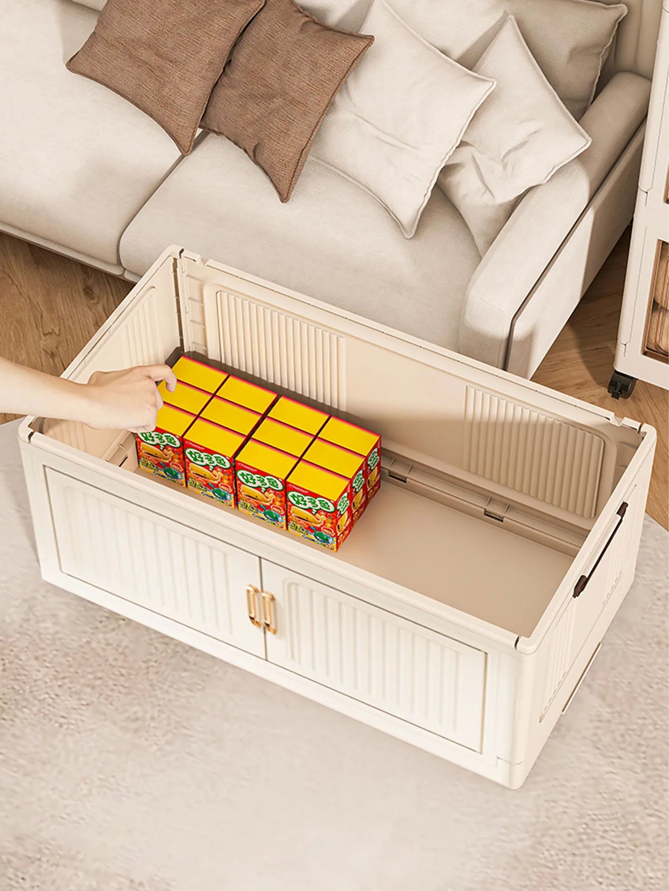 Thickened MultiFunctional Storage Cabinet with Double Doors for Home Living Room Multiple Layers Room Organizer for Miscellaneou